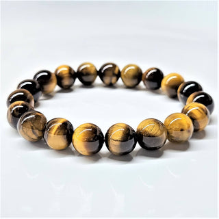 Tiger Eye Bracelet (Gold) ~ 10mm