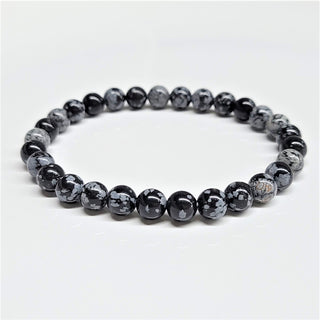 Obsidian Bracelet (Snowflake) ~ 6mm