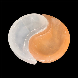 Selenite ~ Yin Yang dishes (2 pieces)