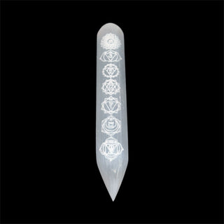 Selenite ~ Wand with chakras