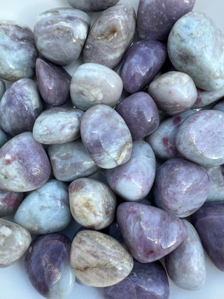 Quartz with Lepidolite & Pink Tourmaline ~ Tumbled