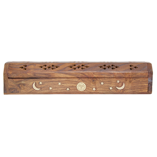 Incense Burner Box w/ Storage ~ Sun & Moon