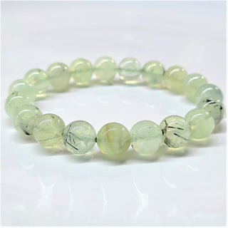Prehnite w/ Epidote Bracelet ~ 10mm