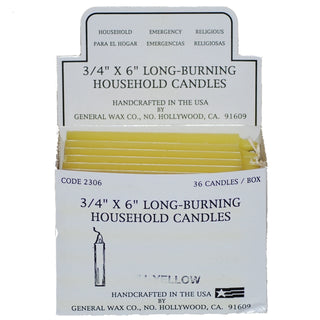 Household Candle ~ Yellow